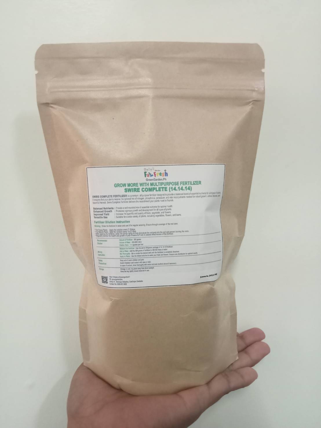 Complete 14-14-14(400g/pack, 500g/pack) and Urea 46-00 Fertilizer (400g/pack, 500g/pack)