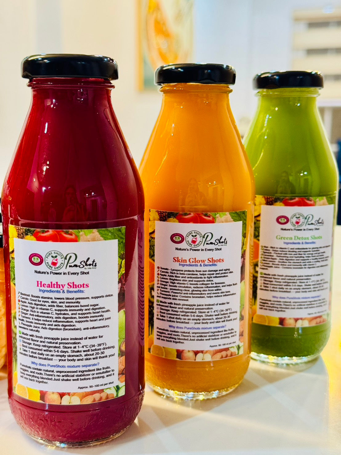 Pureshots in Glass Bottle 350ml-1 Bottle