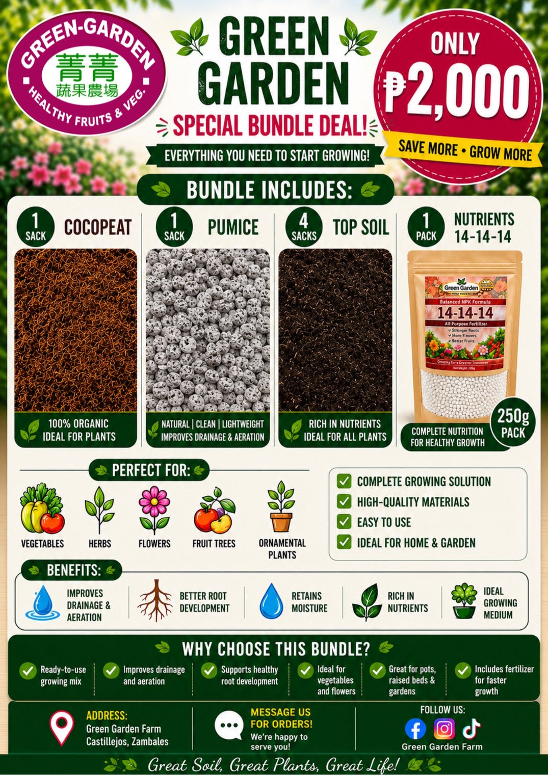 Green Garden Premium Planting Bundle – Complete Growing Solution