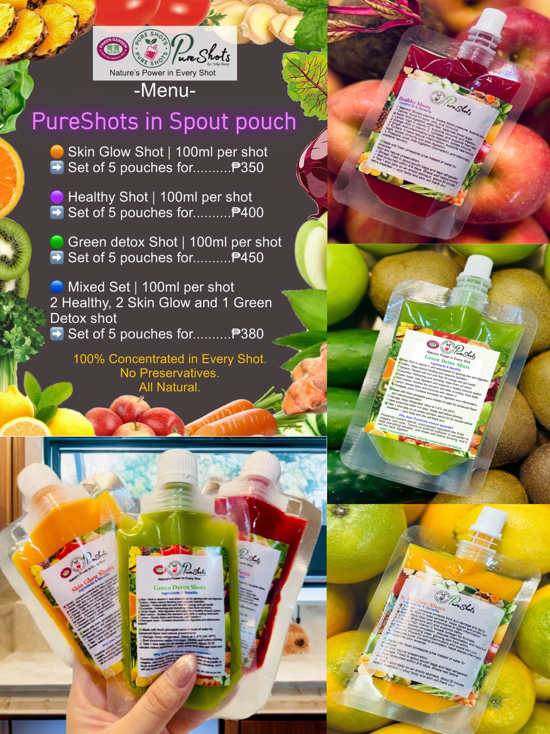 Pureshots in Spout Pouch 100ml (5 pouches/set)