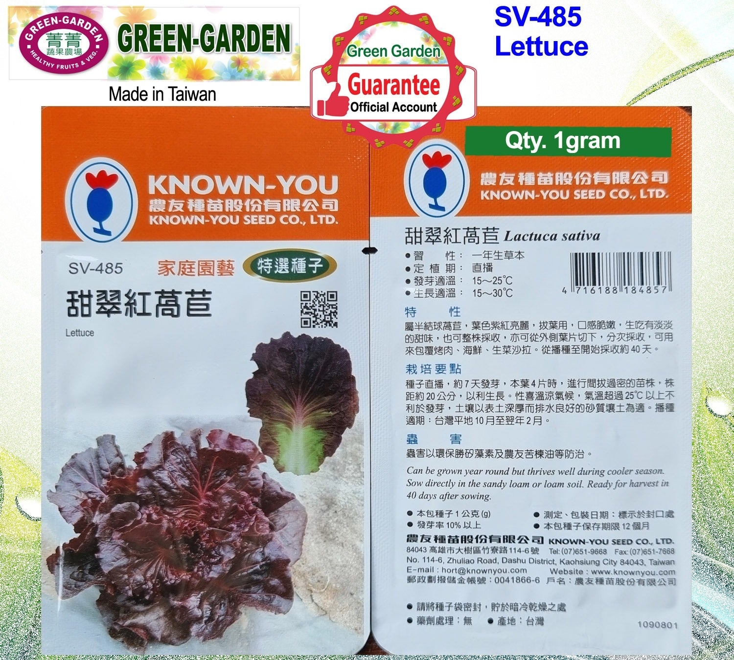 Known You Special Seeds (SV-485 Lettuce (red))